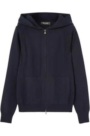 Loro Piana Femme, Sweatshirts et sweats à capuche, Bleu, Taille: 38 FR Bomber Merano