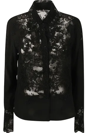 ERMANNO SCERVINO Femme, Blouses et Chemises, Noir, Taille: 38 FR Chemise à Manches Longues