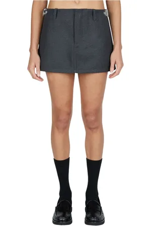 Marc Jacobs Femme, Jupes, Gris, Taille: 40 FR Statement Push Lock Mini Skirt