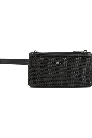 Ermenegildo Zegna Femme, Sacs, Noir, Taille: ONE Size Pochette Triple Zip