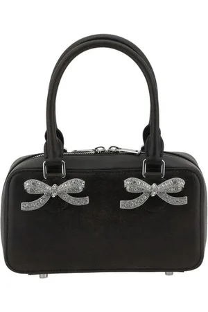 Self-Portrait Femme, Sacs, Noir, Taille: ONE Size Sac à main à franges de strass avec poignées tubulaires