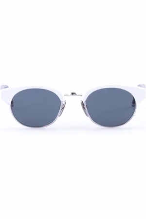 Thom Browne Homme, Accessoires, Noir, Taille: ONE Size Lunettes de soleil ovales
