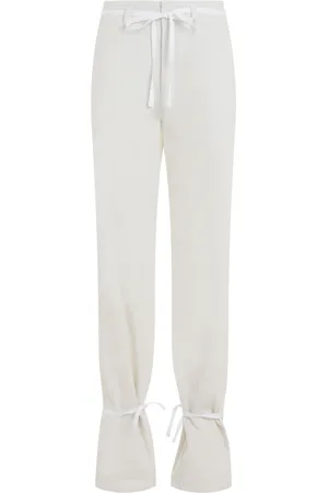 LEMAIRE Femme, Pantalons, Blanc, Taille: 38 FR Pantalon Droit à Cordons