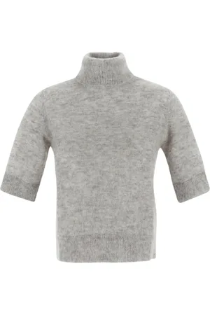 LARDINI Femme, Pulls, Gris, Taille: 38 FR Pull Col Roulé en Alpaga