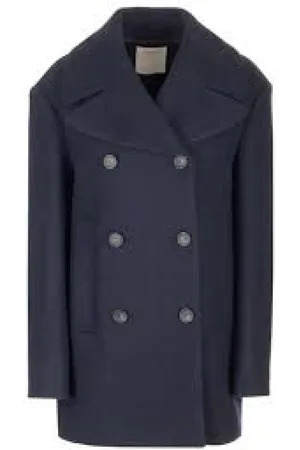 Sportmax Femme, Manteaux, Bleu, Taille: 36 FR Élégant manteau croisé