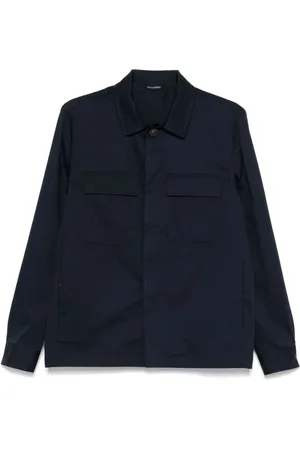D.A. Daniele Alessandrini Homme, Vestes, Bleu, Taille: L Veste Bleu Marine Col Camp