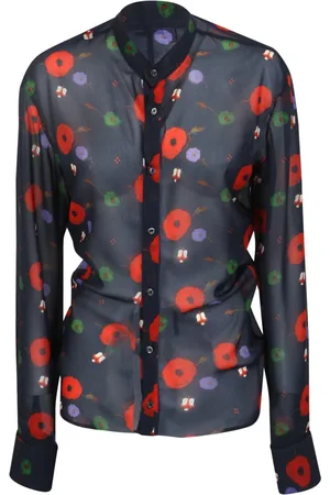 Dsquared2 Femme, Blouses et Chemises, Noir, Taille: 36 FR Chemise Noire à Imprimé Floral
