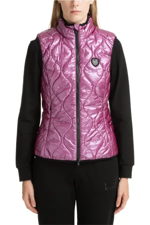 EA7 Femme, Vestes, Violet, Taille: 38 FR Veste zippée unie avec capuche dissimulée