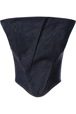 MAGDA BUTRYM Femme, Tops, Bleu, Taille: 36 FR Top Corset Strapless en Denim Bleu