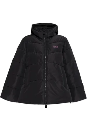 EA7 Femme, Vestes, Noir, Taille: 36 FR Veste Rembourrée à Capuche