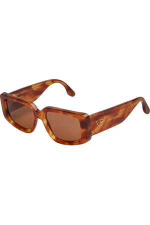 Victoria Beckham Femme, Accessoires, Brun, Taille: ONE Size Lunettes de soleil rectangulaires en acétate avec protection UV