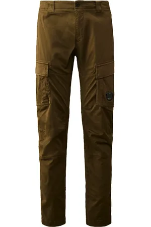 C.P. Company Homme, Pantalons, Vert, Taille: M Pantalon Cargo Double Ergonomique à Lentille en Sateen Stretch