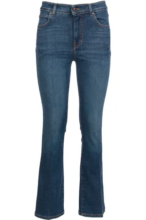 Max Mara Femme, Jeans, Bleu, Taille: 36 FR Jean Évasé Slim avec Logo Papillon