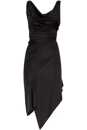 Dsquared2 Femme, Robes, Noir, Taille: 42 FR Robe Noire à Col Bénitier Sans Manches