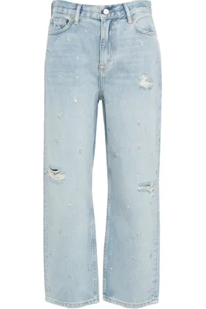 Liu Jo Femme, Jeans, Bleu, Taille: W29 Jean taille haute jambe droite avec strass