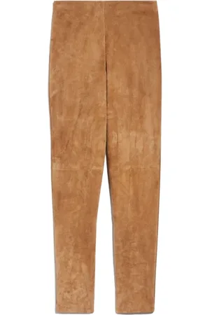 Max Mara Femme, Pantalons, Brun, Taille: 40 FR Pantalon en cuir