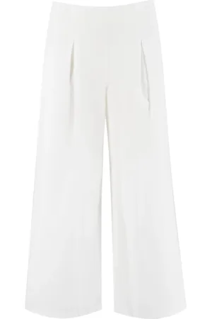 ERMANNO SCERVINO Femme, Pantalons, Blanc, Taille: 36 FR Pantalon large en coton pour le printemps