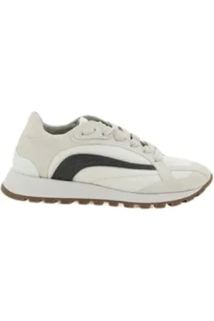 Brunello Cucinelli Femme, Chaussures, Multicolore, Taille: 38 EU Baskets Basses en Daim et Cuir