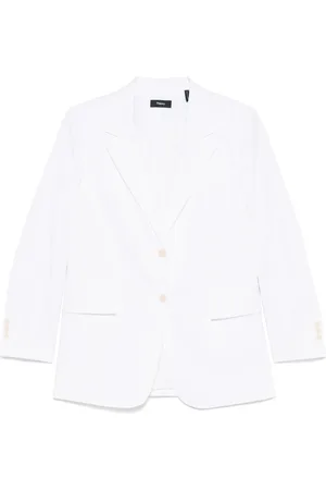 THEORY Femme, Vestes, Blanc, Taille: 36 FR Veste Blanche à Boutons et Poches