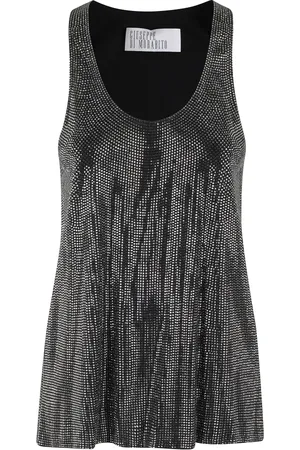GIUSEPPE DI MORABITO Femme, Tops, Noir, Taille: 36 FR Haut noir sans manches à encolure ronde