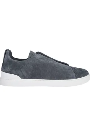 Ermenegildo Zegna Homme, Chaussures, Gris, Taille: 41 EU Baskets Basses à Triple Couture