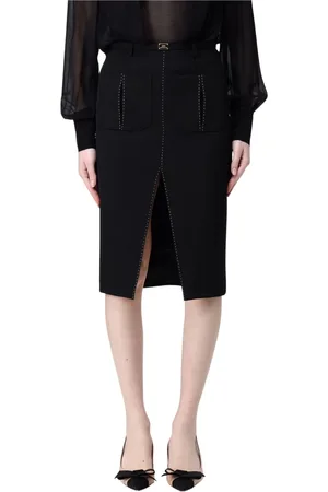 Elisabetta Franchi Femme, Jupes, Noir, Taille: 40 FR Jupe A-Line Ceinturée