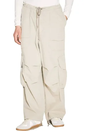 Entire Studios Homme, Pantalons, Gris, Taille: L Pantalon Cargo en Toile avec Cordon de Serrage à la Taille