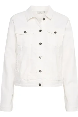 Kaffe Femme, Vestes, Blanc, Taille: 38 FR Veste en jean kazelina