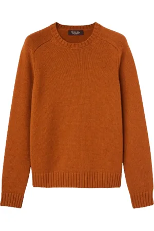 Loro Piana Femme, Pulls, Brun, Taille: 36 FR Pull Ras du Cou Doux en Cachemire Marron