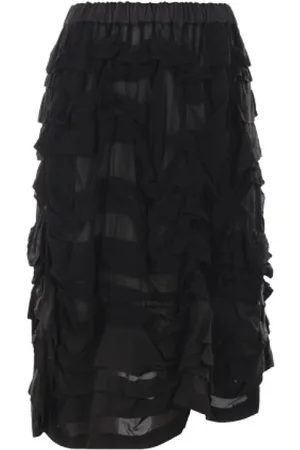 Comme des Garçons Femme, Jupes, Noir, Taille: 40 FR Jupe Midi Noire à Volants
