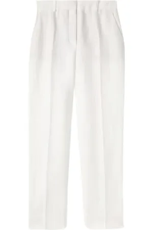 Loro Piana Femme, Pantalons, Blanc, Taille: 36 FR Pantalon Fluide en Lin avec Poches Arrière
