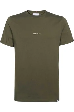 Les Deux Homme, Tops, Vert, Taille: S T-shirt à Col Côtelé