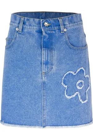 Marni Femme, Jupes, Bleu, Taille: 36 FR Mini-jupe en jean avec écussons brodés