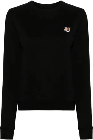 Maison Kitsuné Femme, Sweatshirts et sweats à capuche, Noir, Taille: 40 FR FOX Head Patch Regular Sweatshirt