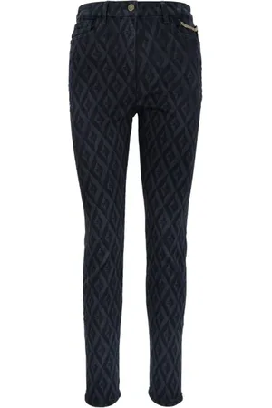 Elisabetta Franchi Femme, Jeans, Noir, Taille: W25 Jean Skinny Femme Boutons Dorés et Fermeture Éclair