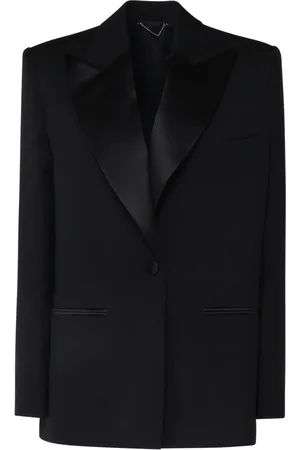 MAGDA BUTRYM Femme, Vestes, Noir, Taille: 36 FR Veste Blazer en Laine Satinée