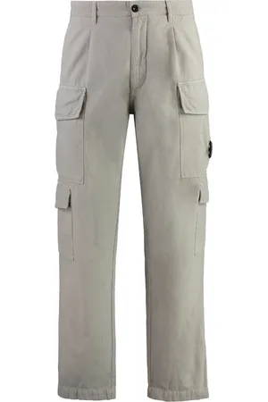 C.P. Company Homme, Pantalons, Gris, Taille: L Pantalon Cargo en Coton avec Détail de Lentille