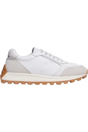 Liu Jo Homme, Chaussures, Blanc, Taille: 43 EU Baskets en cuir avec logo en relief
