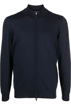 HUGO BOSS Homme, Pulls, Bleu, Taille: L Cardigan Zippé Bleu