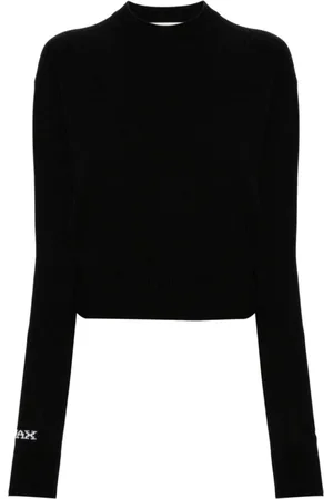 Sportmax Femme, Pulls, Noir, Taille: 38 FR Pull Noir Logo en Maille