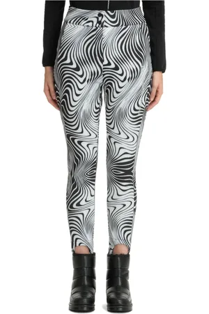 EA7 Femme, Sport, Blanc, Taille: 38 FR Pantalon de Ski Multicolore Abstrait