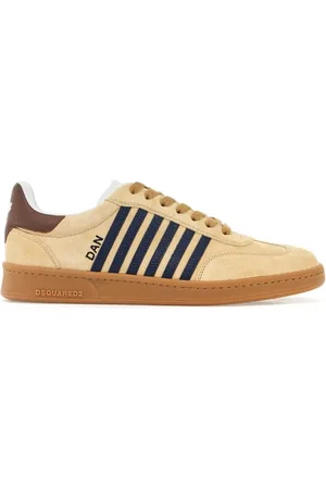 Dsquared2 Homme, Chaussures, , Taille: 42 EU Baskets en Cuir Suédé à Rayures Contrastées