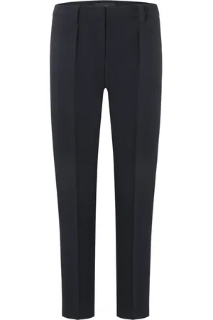 Cambio Femme, Pantalons, Bleu, Taille: 48 FR Pantalon Marine avec Pli Frontal Pressé