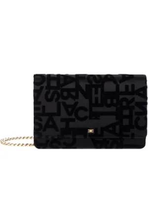 Elisabetta Franchi Femme, Sacs, Noir, Taille: ONE Size Sac bandoulière en satin noir
