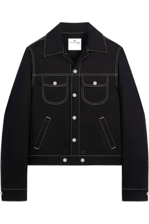 Courrèges Homme, Vestes, Noir, Taille: M Veste en jean noire à coutures contrastées