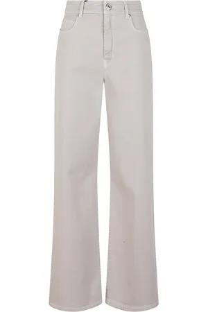 Max Mara Femme, Jeans, Brun, Taille: 42 FR Jean en coton noir délavé avec patch en cuir