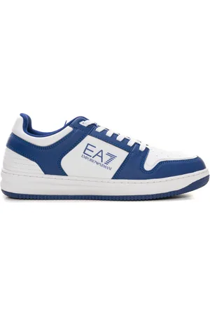 EA7 Homme, Chaussures, Bleu, Taille: 44 EU Baskets Logo avec Détails Contrastés