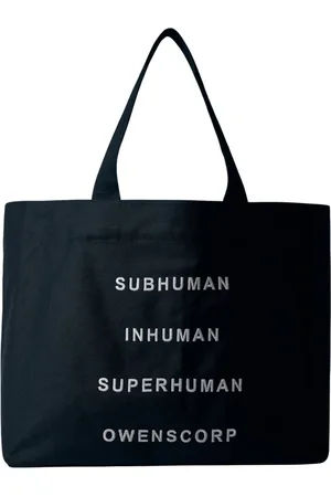 Rick Owens Homme, Sacs, Noir, Taille: ONE Size Sac Fourre-Tout de Plage en Toile avec Logo Brodé