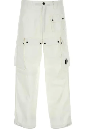 C.P. Company Homme, Pantalons, Blanc, Taille: S Pantalon en Coton Blanc