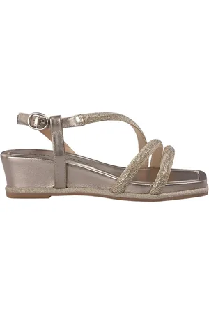 Alma en Pena Femme, Chaussures, Jaune, Taille: 39 EU Sandale à talon moyen avec perles